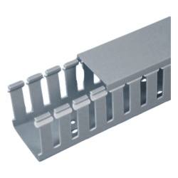 PANDUIT FC1X4LG2 Canaleta Ranurada de PVC con Tapa Tipo F 32 mm de Ancho 101.6 mm de Alto y 2 m de Largo Color Gris