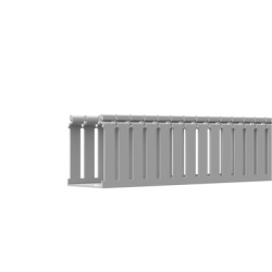 PANDUIT FC4X4LG2 Canaleta Ranurada de PVC con Tapa Tipo F 108 mm de Ancho 104.1 mm de Alto y 2 m de Largo Color Gris