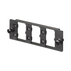 PANDUIT FMP6 Placa Modular FAP de 6 Puertos Mini-Com Acepta Modulos de Fibra Optica Cobre o Audio y Video Color Negro