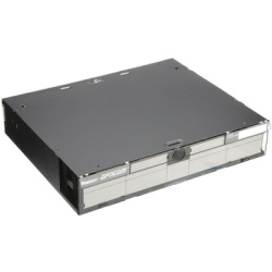 PANDUIT FRME2U Panel de Distribucion de Fibra Optica Acepta 6 Placas FAP o FMP Bandeja Deslizable Hasta 144 Fibras Color Negro 2UR