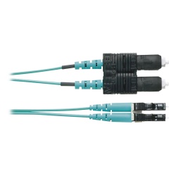 PANDUIT FZ2ERLNSNSNM002 Jumper de Fibra Optica Multimodo 50/125 OM4 LC-SC Duplex OFNR (Riser) Color Aqua 2 Metros (6.56 Pies)