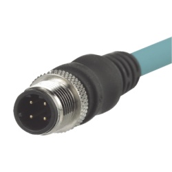 PANDUIT ICD11T1NTL1M Cable de Conexion IndustrialNet Cat5e Con Conector Recto M12 D-Code Macho en Ambos Extremos Blindado S/FTP Forro TPO Color Azul Cerceta 1 Metro