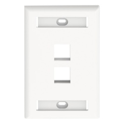 PANDUIT NK2FWHY Placa de Pared Vertical Salida Para 2 Puertos Keystone Con Espacios Para Etiquetas Color Blanco