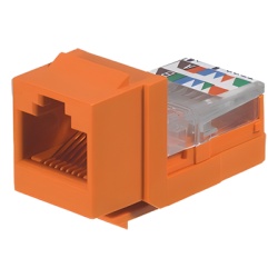 PANDUIT NK5E88MORY Conector Jack Estilo Leadframe Tipo Keystone Categoria 5e de 8 posiciones y 8 cables Color Naranja