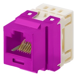 PANDUIT NK688MVL Conector Jack Estilo 110 (de Impacto) Tipo Keystone Categoria 6 de 8 Posiciones y 8 Cables Color Violeta
