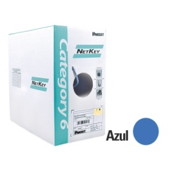 PANDUIT NUC6C04BU-FE Bobina de Cable UTP 305 Metros (1000 Pies) de Cobre NetKey Reelex Azul Categoria 6 (24 AWG) 1000Mbps PVC (CM) de 4 Pares