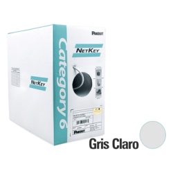 PANDUIT NUC6C04IG-ME Bobina de Cable UTP 305 Metros (1000 Pies) de Cobre NetKey Reelex Gris Categoria 6 (24 AWG) 1000Mbps PVC (CM) de 4 Pares
