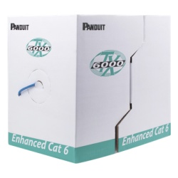 PANDUIT PUR6004BU-ME Bobina de Cable UTP 305 Metros (1000 Pies) de Cobre TX6000? PanNet Reelex Azul Categoria 6 Mejorado (23 AWG) PVC (CMR Riser) de 4 Pares