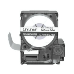 PANDUIT S050X150VAM Casete de 175 Etiquetas Autolaminadas de 12.7 x 38.1 mm (0.5 x 1.5 pulgadas) para Cables de 4 a 8.1 mm (0.16 a 0.32 pulgadas) de Diametro Area de Impresion Color Blanco