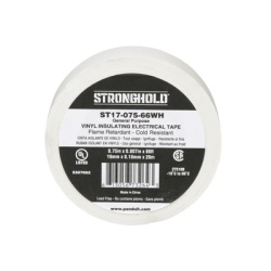 PANDUIT ST17-075-66WH Cinta Electrica STRONGHOLD para Aislar de PVC Uso General Reparacion y Mantenimiento Grosor de 0.18mm (7 mil) Ancho de 19mm y 20.12m de Largo Color Blanco