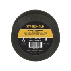 PANDUIT ST88-150-66BK Cinta Electrica STRONGHOLD para Aislar de PVC Trabajo Pesado Electrico Industrial (Soporta UV abrasion agua aceite y corrosion) Grosor de 0.21 mm (8.5 mil) Ancho de 38 mm y 20 m