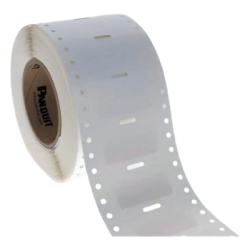 PANDUIT T038X000FJT Etiqueta de Cinta Continua / 9.7 mm (0.38 in) / Poliolefina Blanca / Transferencia Térmica / 30.5 m (100 ft) / UL969 / -40°C a 82°C