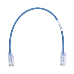 PANDUIT UTP28SP1BU Cable de Parcheo TX6 UTP Cat6 Diametro Reducido (28AWG) Color Azul 0.3 Metros (1 Pie)