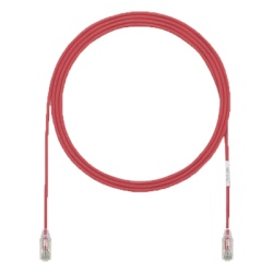 PANDUIT UTP28X50RD Cable de Parcheo UTP Cat6A CM/LSZH Diametro Reducido (28AWG) Color Rojo 15.24 Metros (50 Pies)