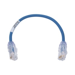 PANDUIT UTP28X8INBU Cable de Parcheo UTP Cat6A Diametro Reducido (28 AWG) CM/LSZH Color Azul 20.3 cm (8 pulgadas)