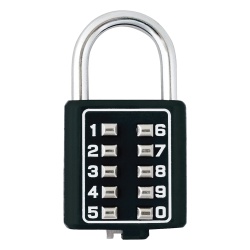 PHILLIPS-ASSA ABLOY MX2785 Candado Digital de Combinacion M40 / No Requiere Llave / Combinacion unica integrada por 4 digitos / Color Negro.
