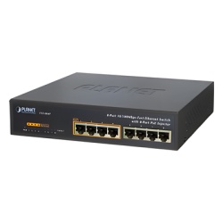 PLANET FSD-804P Switch no administrable PoE de 8 puertos 10/100 Mbps con 4 puertos PoE 802.3af