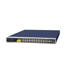 PLANET IGS-6325-24P4X Switch Industrial Capa 3 24 Puertos Gigabit PoE 802.3af/at 4 Puertos SFP 1 G 4 Puertos SFP de 10 G