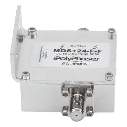 POLYPHASER MDS24FF Protector RF Coaxial A 75 Ohms +24VDC Con Conector F Hembra De 300 MHz - 2.5 GHz