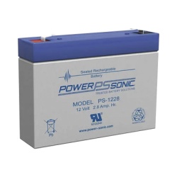 POWER SONIC PS-1228-F1 Bateria 12V 2.8AH Para Respaldo Tecnologias AGM/VRLA 5 Anos Vida Util Terminales F1 Reconocida UL