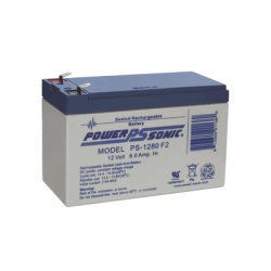 POWER SONIC PS-1280-F2 Bateria 12V 8AH Para Respaldo Tecnologias AGM/VRLA 5 Anos Vida Util Terminales F2 Reconocida UL