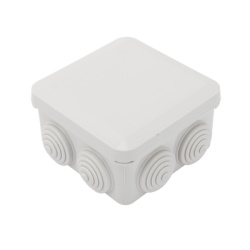 PRECISION PST-0808-ER Caja Estanca Derivacion Conexion de Plastico (89 X 89 X 50 mm) con 7 Glandulas de Goma. Para Instalaciones Comerciales Residenciales e Industriales. Cerrado a Presion.