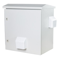 PRECISION PST-5060-19RAV Gabinete Ventilado de Acero IP55 Uso en Exterior (593 x 609 x 399 mm) con Placa Trasera Interior Metalica y Compuerta Inferior Atornillable. Incluye Ventilador Ventilas filtro - Img 3