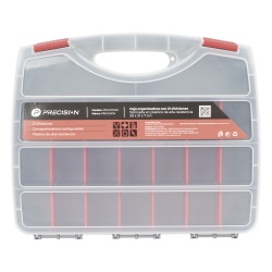 PRECISION PST-H07-002 Caja Organizadora con 21 Divisiones Fabricada en Plastico de Alta Resistencia de 38x31x7 cm.