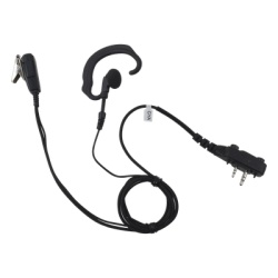 PRYME SPM-330S-E-BF Microfono de solapa con gancho suave para la oreja y fibra trenzada para puerto de accesorios Icom de 2 pines con tornillos