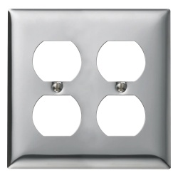 RACO HUB-SCH-82 Tapa para 2 Contacto Duplex Color Cromo.