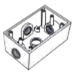 RAWELT RR-2747 Caja Condulet FS de 1" (25.4 mm) con cuatro bocas a prueba de intemperie.