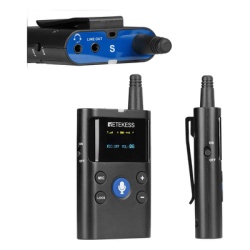 RETEKESS TT126L Transmisor Inalambrico / Sistema de Guia Turistico Bidireccional / Puerto Tipo C / Bateria 10-70 h / Alcance 280 m (919 ft) / 12-25 Canales / Microfono Ajustable / Apagado Automatico
