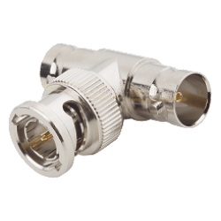 RF INDUSTRIES LTD RFB-1130 Adaptador en T para 50 Ohm de BNC Macho a Doble BNC Hembra Maquinado Niquel/ Oro/ Teflon.