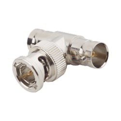 RF INDUSTRIES LTD RFB-1130 Adaptador en T para 50 Ohm de BNC Macho a Doble BNC Hembra Maquinado Niquel/ Oro/ Teflon.