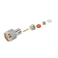 RF INDUSTRIES LTD RFN-1000-1S Conector N Macho de Rosca para RG-58/U RG-142/U Plata/ Oro/ Teflon.