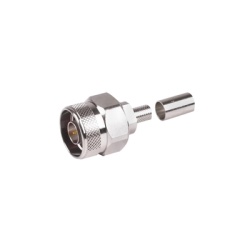 RF INDUSTRIES LTD RFN-1006-9X Conector N Macho Hex de Anillo Plegable y Pin Cautivo para cables RG-8/X LMR-240 Ni/Au/Teflon.