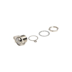 RF INDUSTRIES LTD RFU-522 Conector UHF Hembra (SO-239-2H) para Chasis Doble Perforacion Conductor Central Soldable Niquel/ Plata/ PBT.