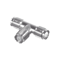 RF INDUSTRIES LTD RFU-632 Adaptador en T de Conector Mini-UHF Hembra a Doble Mini-UHF Hembra Niquel/ Plata/ Teflon.