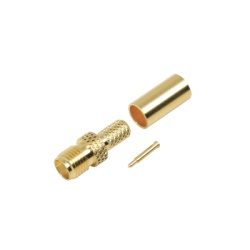 RF INDUSTRIES LTD RP-3050-1C Conector SMA hembra inverso de anillo plegable para cable RG-58/U Oro/ Oro Teflon.