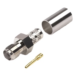 RF INDUSTRIES LTD RSA-3050-X Conector SMA Hembra de Anillo Plegable para Cables RG-8/X LMR-240 9258 Niquel/Oro/Teflon.