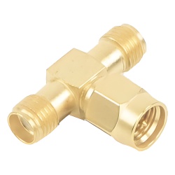 RF INDUSTRIES LTD RSA-3400-1 Adaptador en T de Conector SMA Macho a Doble SMA Hembras Oro/ Oro/ Teflon.