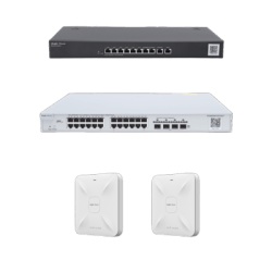 RUIJIE RG-KIT-OH-350 Solucion Completa de Red para hasta 350 Clientes y hasta 4 servicios de Internet. Ideal para Iniciar un Proyecto de Hoteleria u Oficina