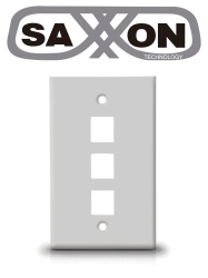 SAXXON TCE339080 SAXXON A1753A - Placa de pared/ Vertical/ 3 Puertos tipo keystone/ Color blanco