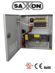 SAXXON TVN400028 SAXXON PSU1220-D9 - Fuente de Poder de 12 vcd/ 20 Amperes/ Para 9 Camaras/ 2.2 Amperes por Canal/ Proteccion contra Sobrecargas/ Certificacion UL/