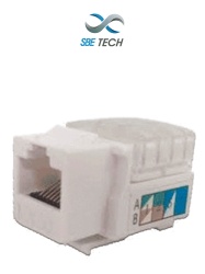 SBE TECH SBT1610001 SBE TECH JACKC6WT- Modulo jack keystone RJ45 8 hilos CAT 6 compatible con calibres AWG 22-26 color blanco