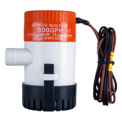 SEAFLO SFBP1-G50-01 Bomba de Achique Sumergible SEAFLO SFBP1-G50-01 / 500 GPH (1 893 LPH) / 12V CD / No Automatica / Proteccion Anti-Aire / Sellos Hermeticos / Cableado Marino / Base de Filtro Removib