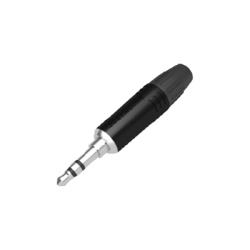 SEETRONIC M2TP3C-B Conector delgado estereo de 3.5 mm carcasa cromada negra contacto niquelado cable OD 2-4 5 mm