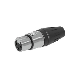 SEETRONIC SCHF3 Conector hembra XLR de 3 nucleos con carcasa de acero inoxidable y contactos chapados en oro