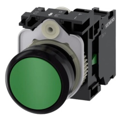 SIEMENS 3SU11000AB401BA0 Boton 3SU11000AB401BA0 Sirius 22mm Color Verde Incluye soporte y contacto Normalmente Abierto.