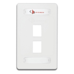 SIEMON 10GMX-FPS02-02 Placa de Pared Modular 10G MAX de 2 Salidas Color Blanco